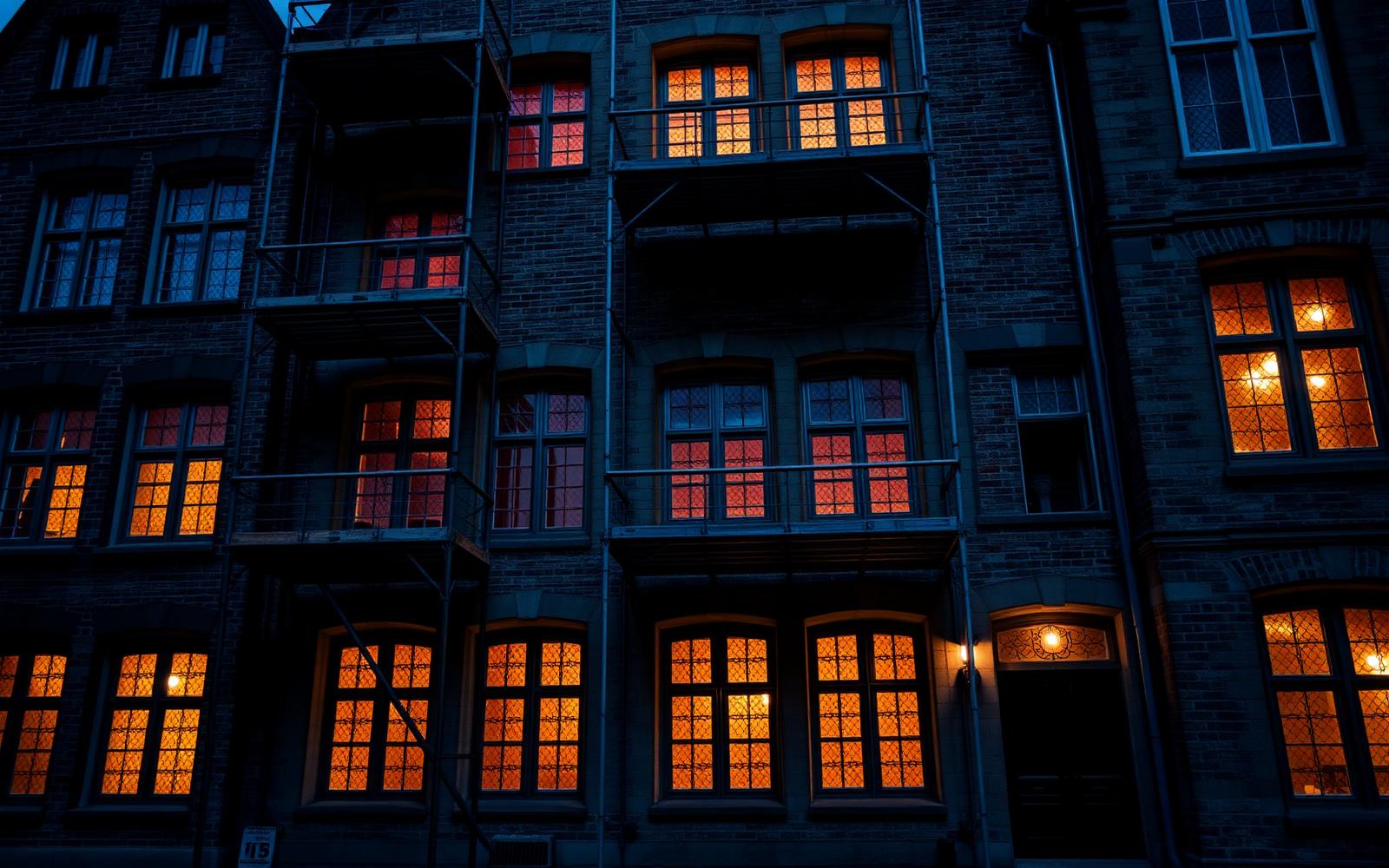 Historisch Belgisch erfgoedgebouw onder restauratie bij avondlicht